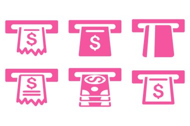 Otomatik kasiyer düz vektör simgeler