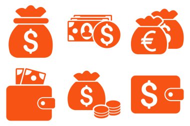 Nakit para düz vektör simgeler