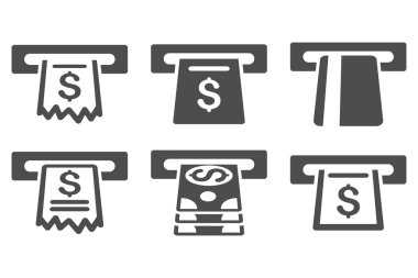 Otomatik kasiyer düz vektör simgeler