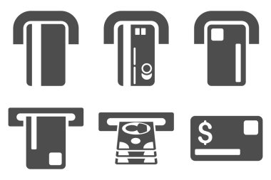 Ödeme Terminal düz vektör simgeler