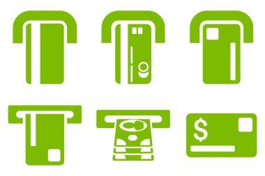 Ödeme Terminal düz vektör simgeler