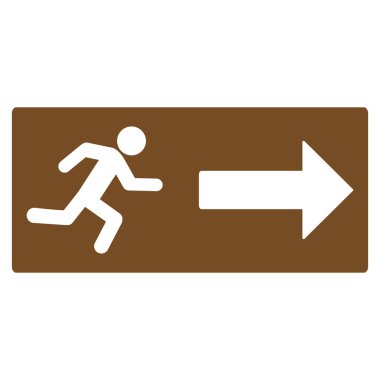 Acil çıkış düz vektör simgesi