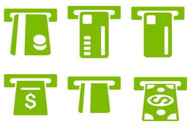 Bilet Terminal düz vektör simgeler