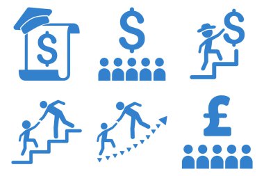 Finansal eğitim düz vektör simgeler