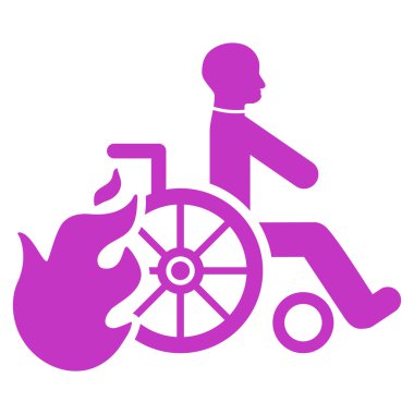 Hasta düz vektör simge yanmak