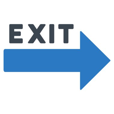 Çıkış ok düz vektör simgesi