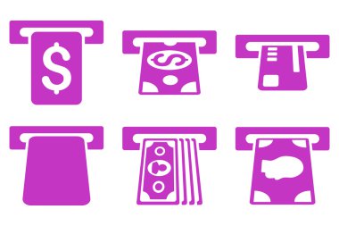 Ödeme Terminal düz vektör simgeler