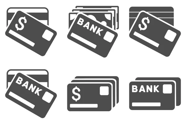 Banking Cards Flat Vector Icons — Stock Vector