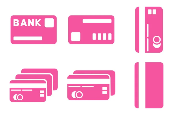 Credit Cards Flat Vector Icons — Stock Vector