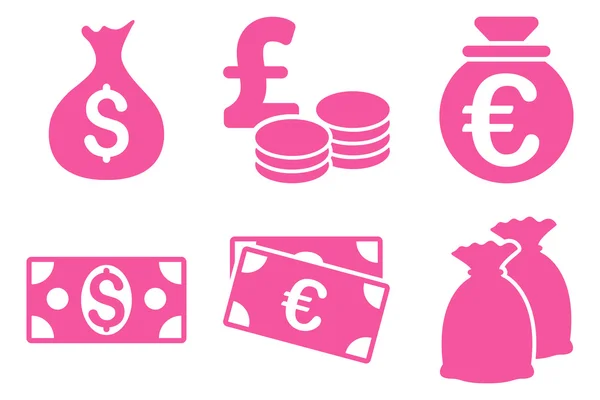 Cash Money Flat Vector Icons — Stock Vector