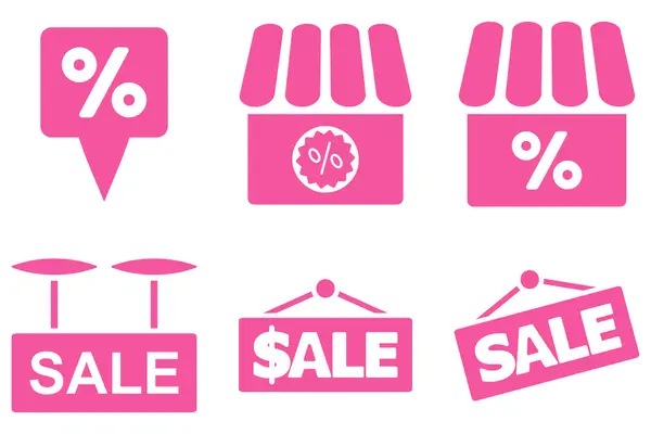 Shop Verkauf flache Vektor-Symbole — Stockvektor