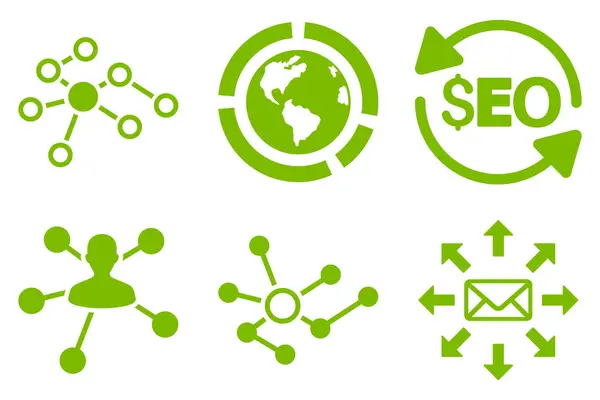 SEO Link Building platte Vector Icons — Stockvector