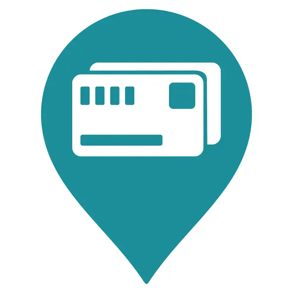 Bilhetes Mapa Marcador Flat Glyph Icon — Fotografia de Stock