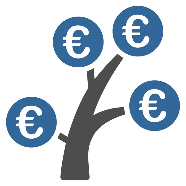 Euro Money Tree Flat Glyph Icon — Stock Photo, Image