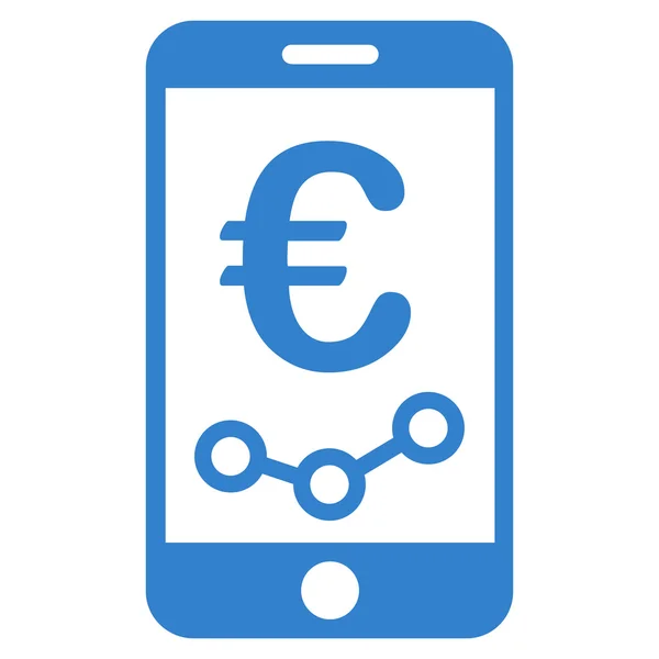 Euro Mobile Report Flat Glyph Icon — Stock Photo, Image