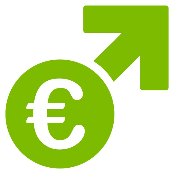 Icono de glifo plano de crecimiento euro — Foto de Stock