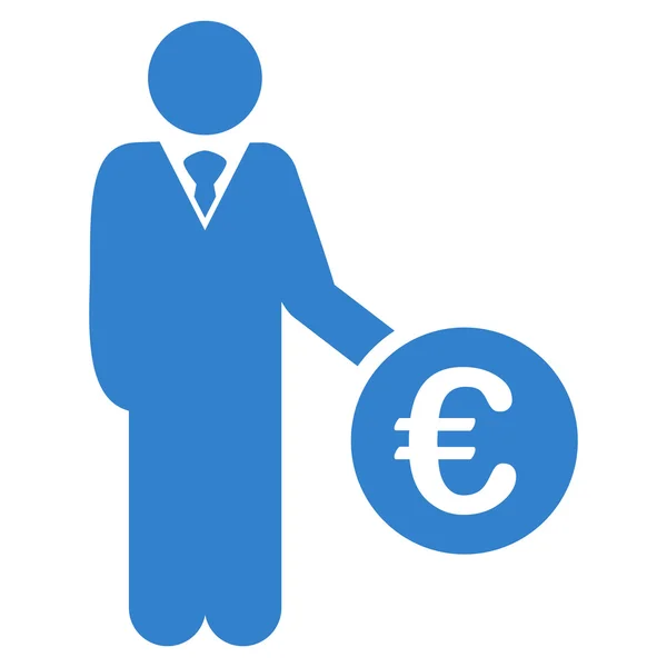 Ikona euro plochá glyfů Investor — Stock fotografie