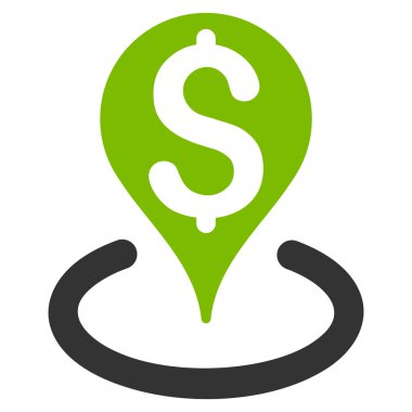 İş coğrafi hedefleme düz vektör simgesi