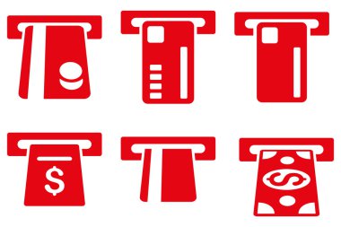 Bilet Terminal düz vektör simgeler