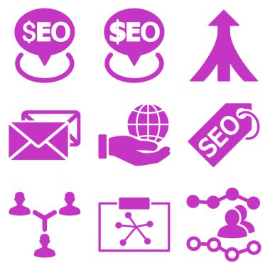 SEO düz vektör simgeler