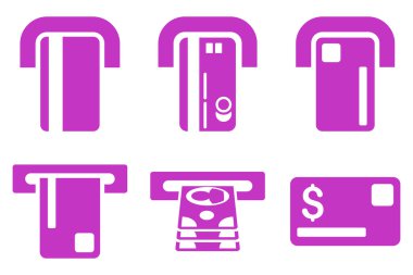 Ödeme Terminal düz vektör simgeler