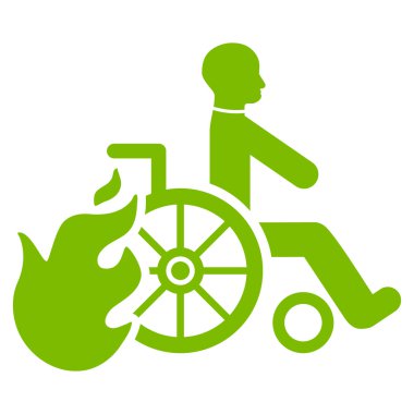 Hasta düz vektör simge yanmak