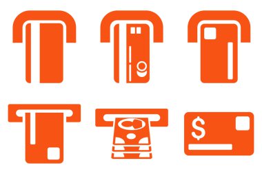 Ödeme Terminal düz vektör simgeler