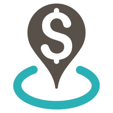 İş coğrafi hedefleme düz vektör simgesi