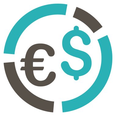 Para birimi diyagramı düz vektör simgesi