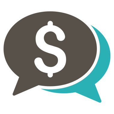 Para sohbet düz vektör simgesi