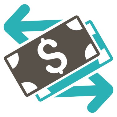 Doları banknot Exchange düz vektör simgesi