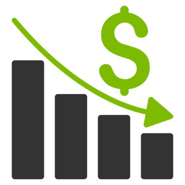 Satış kriz grafik düz vektör simgesi