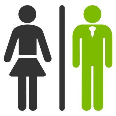 Tuvalet kişi düz vektör simgesi