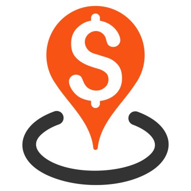 İş coğrafi hedefleme düz vektör simgesi