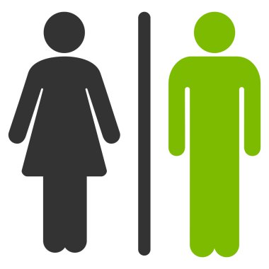 WC kişi düz vektör simgesi