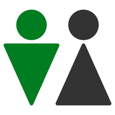 WC kişi düz vektör simgesi