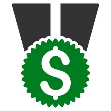 Para ödülü düz vektör simgesi