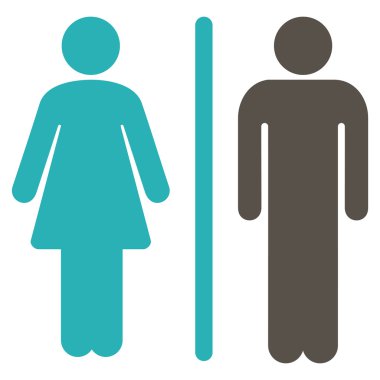 WC kişi düz vektör simgesi