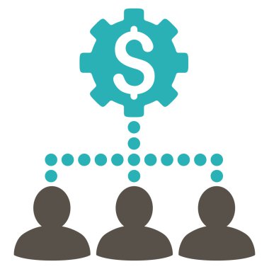 Endüstriyel banka müşteri ilişkileri vektör simge düz