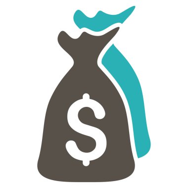 Para çantaları düz vektör simgesi