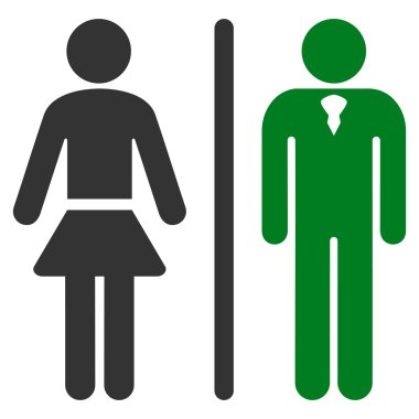 Tuvalet kişi düz vektör simgesi