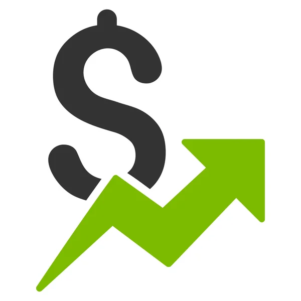 Dollar groei platte Vector Icon — Stockvector