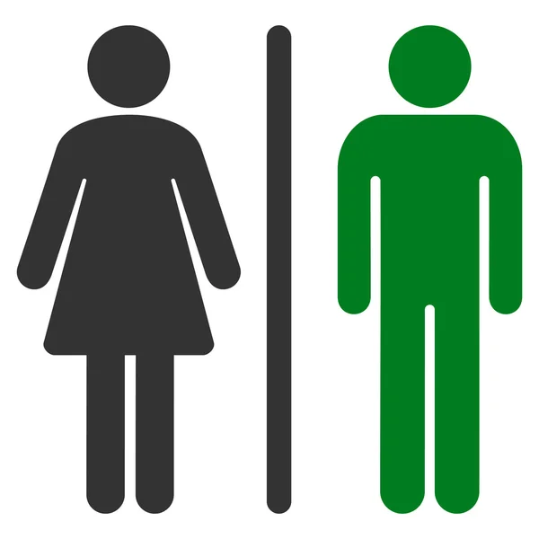 WC personer platt vektor symbol — Stock vektor