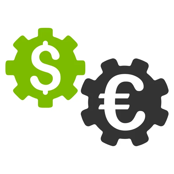 Icono de Vector plano mecánica financiera internacional — Vector de stock