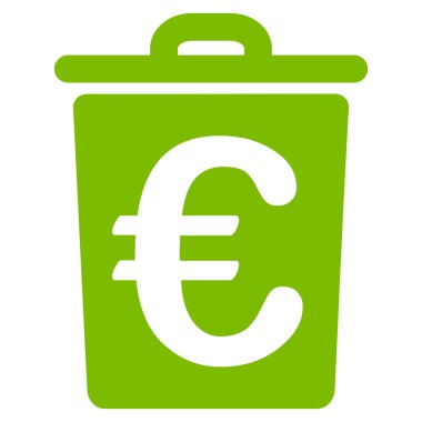 Euro çöp düz glif simgesini