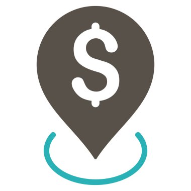 Banka yerleşim düz glif simgesi