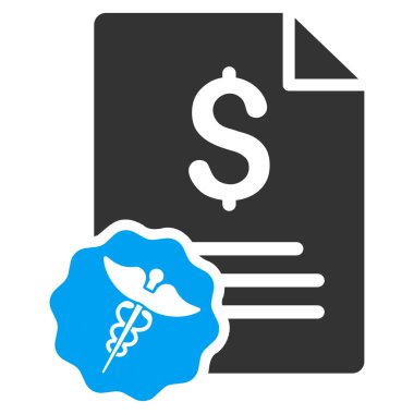 Tıbbi fatura düz glif simgesi