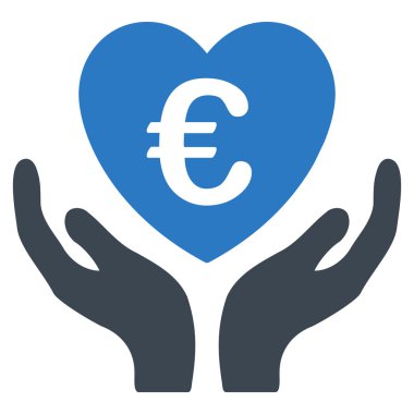 Euro bakım el düz glif simgesi