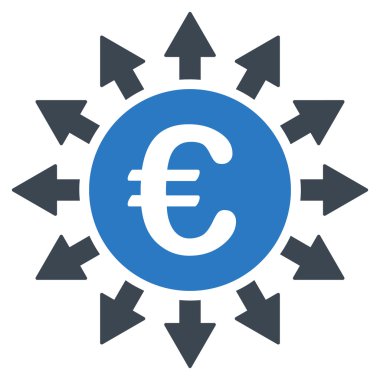 Euro ödemeleri düz glif simgesi