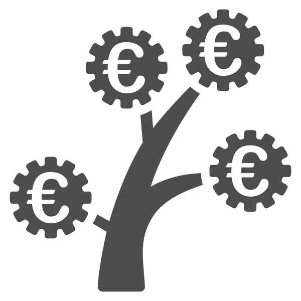 Euro Technology Tree Icona in glifo piatto — Foto Stock